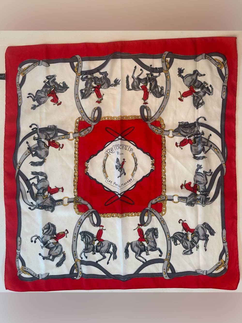 Vintage AUSTRIA Equestrian Scarf - Spanish Riding School Vienna Austria
